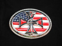 US Flagge Buckle Eisernes Kreuz Gürtelschnalle...
