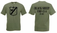 US Marines Blacksheep VMF-214 F4U T-Shirt S-5XL WK2 USMC...