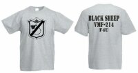 US Marines Blacksheep VMF-214 F4U T-Shirt S-5XL WK2 USMC Pacific Pappy Boyington