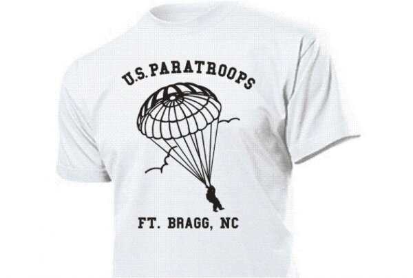 US Army T-Shirt Paratroops Ft. Bragg FJ Size S-3XL Blau XL Weiß
