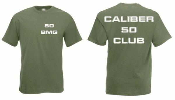 50 BMG Caliber 50 Club Cal.50 T-Shirt Gr 3-5XL Sch&uuml;tze Sniper Gunner Shooter