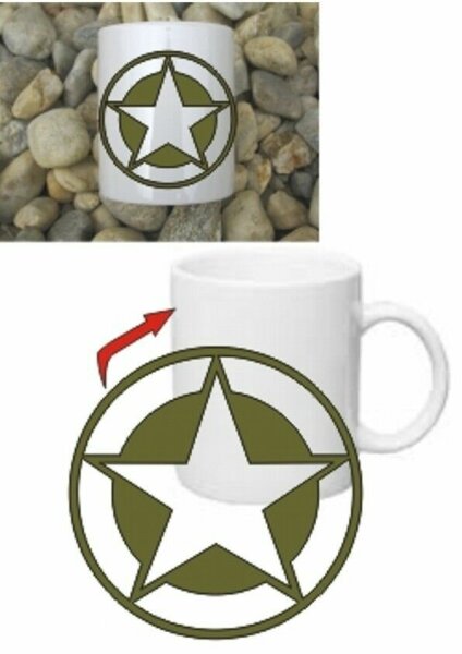 Allied Star Kaffee Becher Tasse Coffee Mug Star US Army Navy WWII WK2 Marines