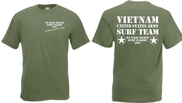 Charlie dont surf US Army Vietnam 1967 T-Shirt 3-X5L WH US Army USMC Marines WK2