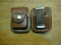 Original Zippo Echt Leder Tasche mit Clip oder Schlaufe Braun oder Schwarz OVP