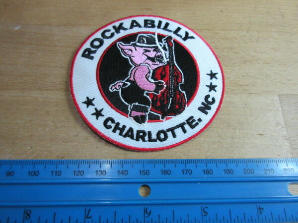 Patch Rockabilly Swinging Pig Charlotte Hot Rod Nose Art 40s 50s V8 US Car