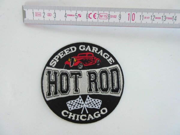 Patch Speed Garage Hot Rod Chicago Shop Swing Nose Art 40s 50s V8 US Car Vintag