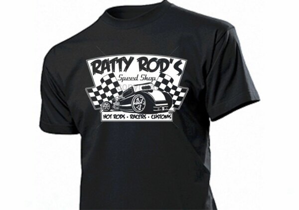 Shirt Ratty Rods Speed Shop Rockabilly Custom Vintage US Car V8 Ratty Rod