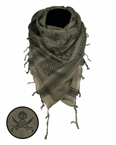 Halstuch Shemagh 110x110cm Paratrooper Skull Sword Scarf Schal Plo Kopftuch Army
