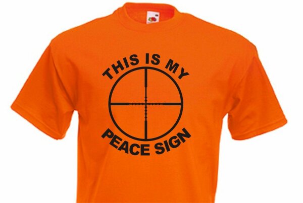 Sniper Scharfsch&uuml;tzen Gunner Visier Target T-Shirt &quot;This is my Peace Sign&quot; 2 -5X