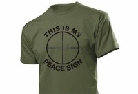 Sniper Scharfschützen Gunner Visier Target T-Shirt "This is my Peace Sign" 2 -5X
