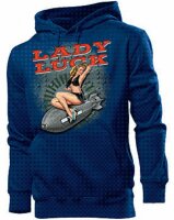 Hoody Rockabilly Lady Luck Riding Bomb Pin-up Vintage US...