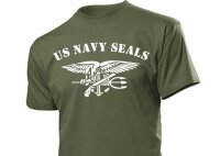 T-Shirt US Army Navy Seals with Anchor &amp; Eagle Gr S-5XL