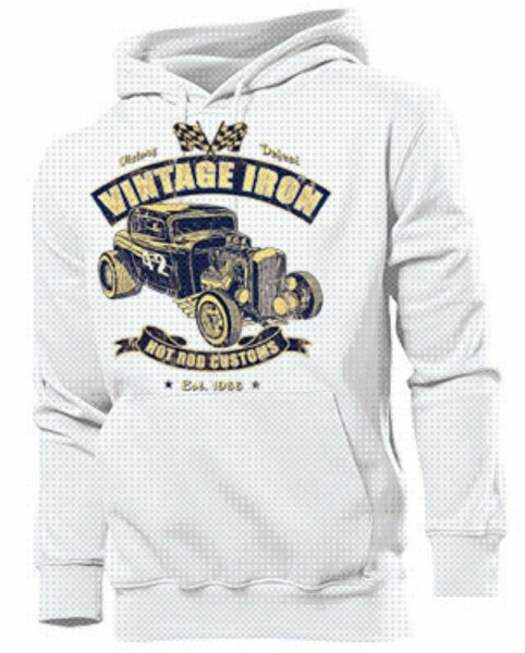Hoody Rockabilly Vintage Iron Hot Rod Customs US Car Ratty Rod Nose Art V8 Bike