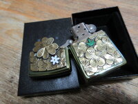 ZIPPO TRICK CLOVER ltd xxxx/1000 Schweberahmen Kleeblätter Hanfblatt Lighter