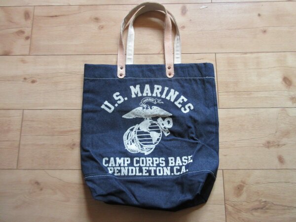 US Army Marines USMC Marine Camp Corps Base Pendleton Denim Bag Lutece MFG WK2