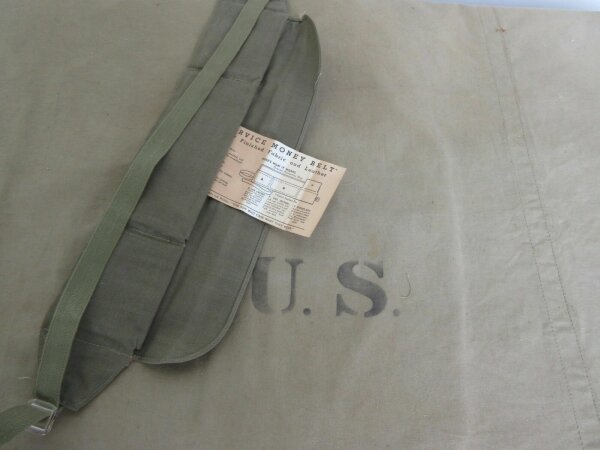 US Army Pioneer Service Money Belt Dokumenten Gürtel Airforce USMC Navy WK2 WWII