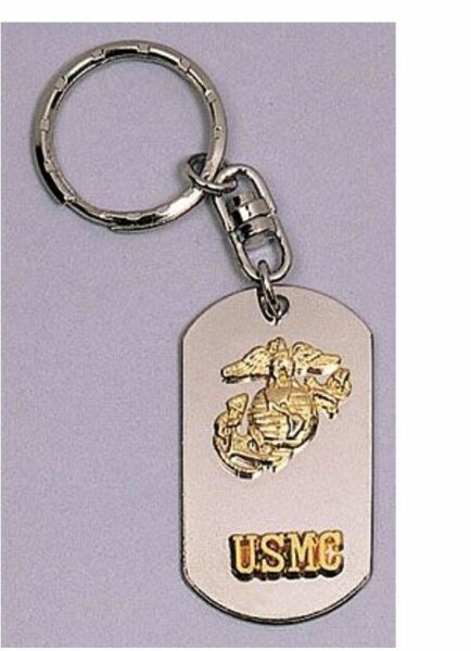 USMC Insignia Dog Tag Key Ring Chain Schlüsselanhänger US Army Marines Navy WK2