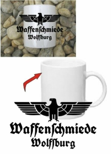 Waffenschmiede Wolfsburg Tasse Kaffeetasse WH Adler Car Coffee Mug Eagle