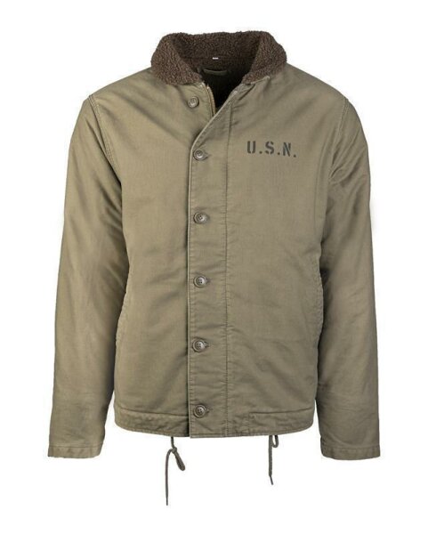 Vintage US Navy USN Deck Jacket N-1 Khaki Winterjacke Army WWII