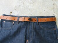 Lutece MFG Gun Hook Leather Belt Ledergürtel Vintage...