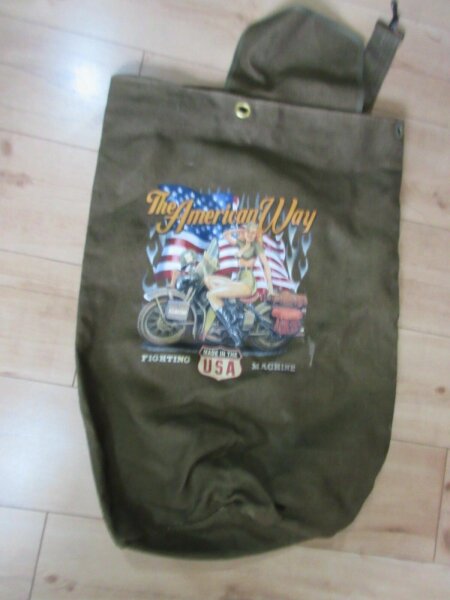 American Way Pin-up Seesack Canvas Duffle Bag Babe Fighting Machine US Army Art