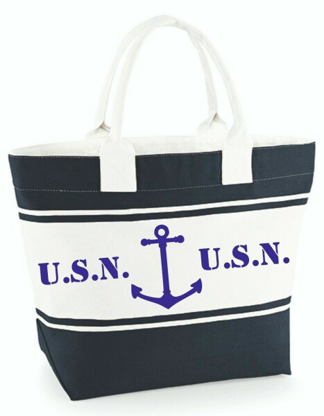 US Army USN United States Navy Anchor Anker WK2 Canvas Bag Shopper Umhängetasche
