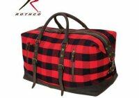 Extended Weekender Bag Oversized Red Plaid