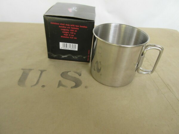 Outdoor Edelstahl Tasse Klappgriffe Kaffeetasse Mug Camping Outdoor Haferl