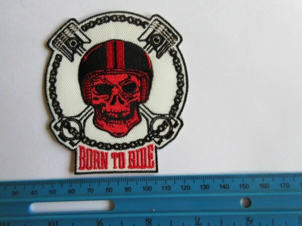 Patch Born to Ride Biker Hot Rod Nose Art Rockabilly V8 US Car Ratty Oldtimer V2