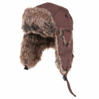 K Fell Mütze Fellmütze Pelzmütze Wintermütze Tschapka Winter Hat Braun Sand Weiß