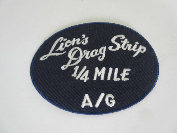 Patch Lions Drag Strip A/G 1/4 Mile Ratty Hot Rod Nose Art 40s 50s V8 US Car