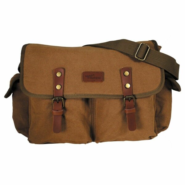 Canvas Handtasche Umh&auml;ngetasche Schultertasche Messenger Carrier Bag Braun