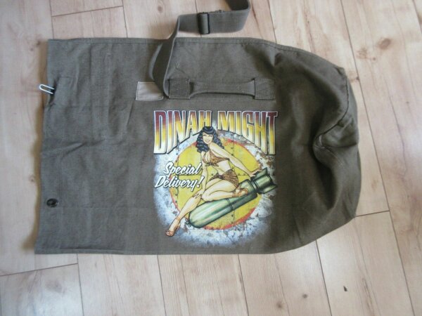 Dinah Might Riding Pin-up Denim Seesack Canvas Duffle Bag US Navy Army Marines 2