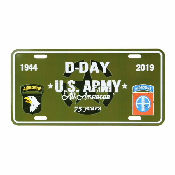 License Plate US Army D-Day Nations Normandy 75th Anniversary 101st 82nd Airborn