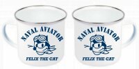 Naval Aviator Felix the Cat VF-31 US Army Emaille Tasse...