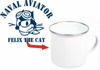 Naval Aviator Felix the Cat VF-31 US Army Emaille Tasse...