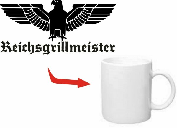 Reichsadler Reichsgrillmeister Wehrmacht BBQ Grill Tasse Kaffeetasse Coffee Mug