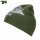 Skull Wings Beanie Hat Oliv