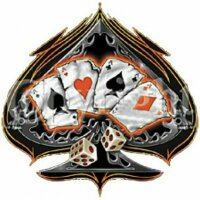 T-Shirt Four of a Kind Ace of Spades Dices Gambling Poker Rockabilly Vintage