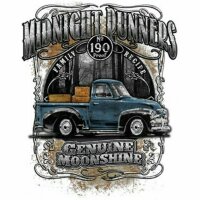 T-Shirt Midnight Runners Genuine Moonshine Rockabilly Vintage Oldtimer Pin-up V8