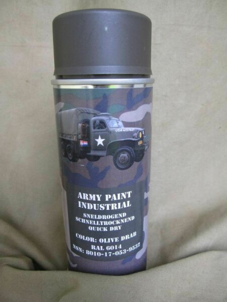 400ml (1L-16,25€) BW NATO Lack RAL6014 Olive Drap Stumpfm Spraydose Bundeswehr