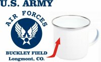 US Army Air Forces Buckley Field USAAF USAF Emaille Tasse...