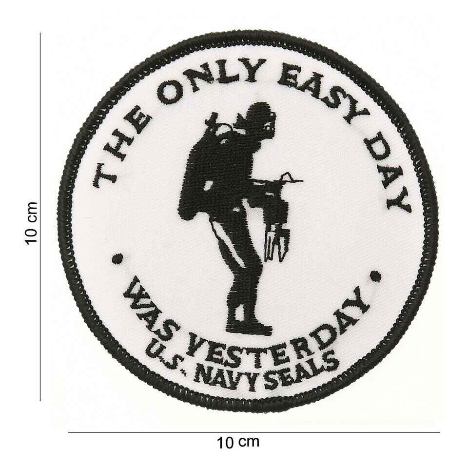 Toppa ACU Subdued US Navy Seals 'The Only Easy Day Was Yesterday' – SOCOM DEVGRU – Diametro 9 Cm – Con Velcro Hook – Per Uniformi E Equipaggiamento Tattico