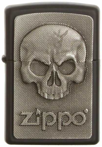 Zippo Phantom Skull Lighter Emblem plated Totenkopf Feuerzeug Structured Orig. !