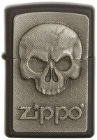 Zippo Phantom Skull Lighter Emblem plated Totenkopf...