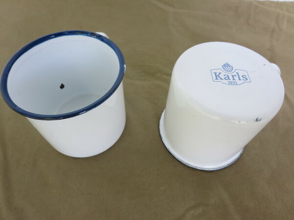 Reichswehr Emaille Becher Weiß Karls 1921 Trinkbecher WWI WK1 Cup Mug Monarchie
