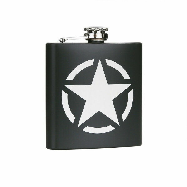 US Army Allied Star Flachmann Flask Schnapsflasche WWII D-Day Paratrooper USMC