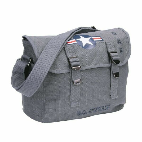 US Army Canvas Kampftasche Schultertasche Vintage WW2 USAAF Kokarde Airforce Bag