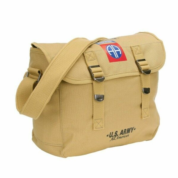 US Army Canvas Kampftasche Schultertasche Vintage WWII USAAF 82nd Air