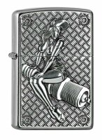 Zippo Spark Plug Girl Riding Pin-up Rockabilly US Car Hot...